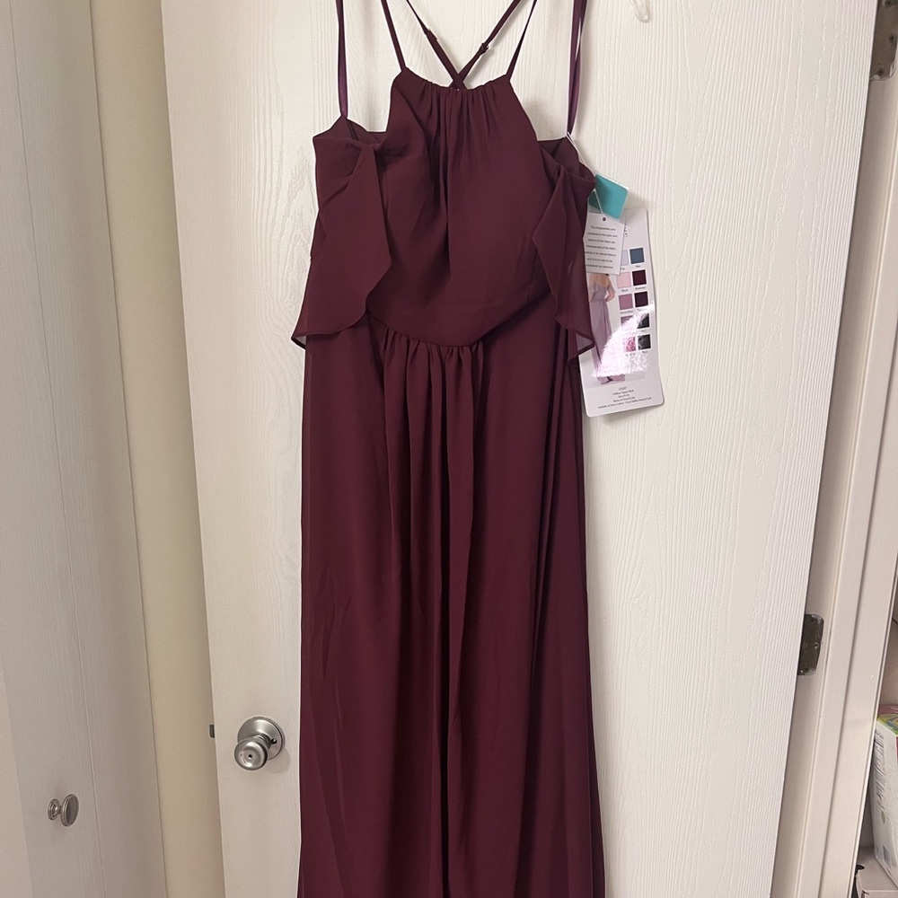 Morille Bridesmaids dress Size 16 color Bordeaux unaltered and never worn.